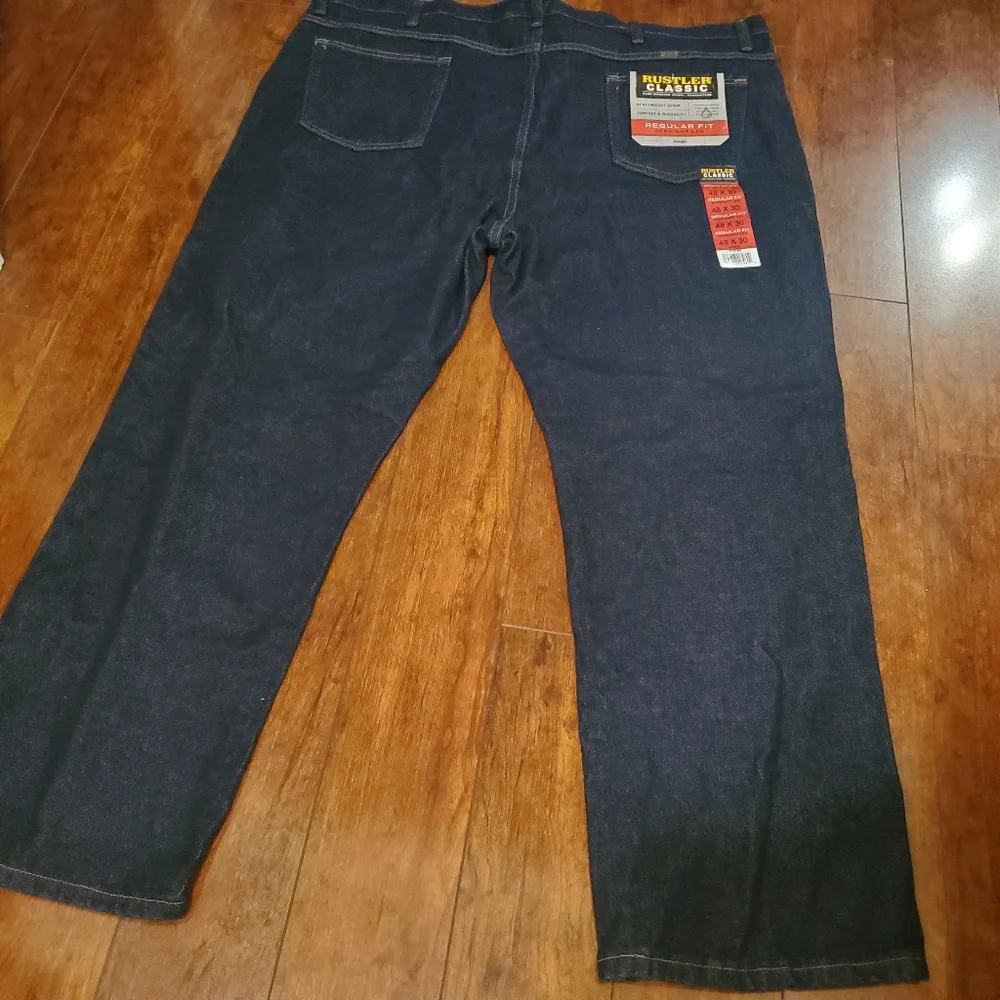 NWOT‎ Rustler Classic Mens Jeans48×30 Blue Denim Regular Fit Straight Leg